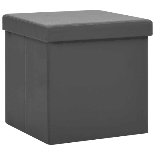vidaXL Banco de arrumação dobrável PVC cinzento vidaXL Banco de arrumação dobrável PVC cinzento