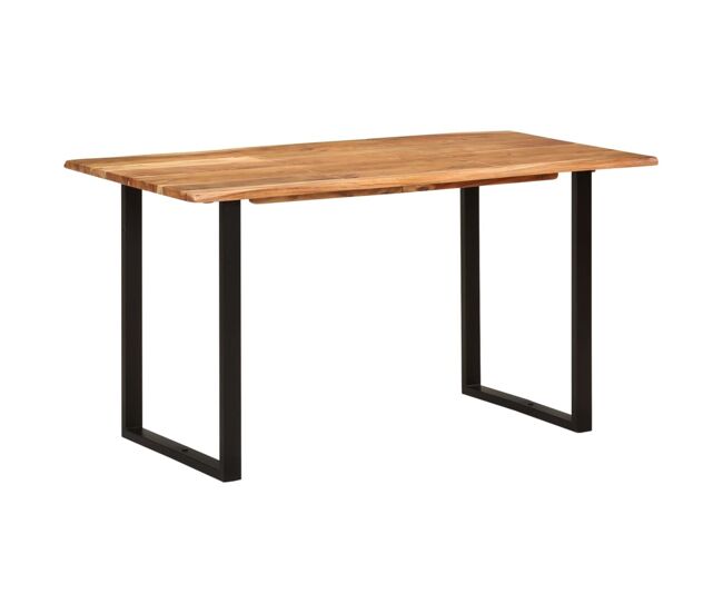 Vidaxl mesa de comedor de madera maciza de acacia 140x70x76 cm