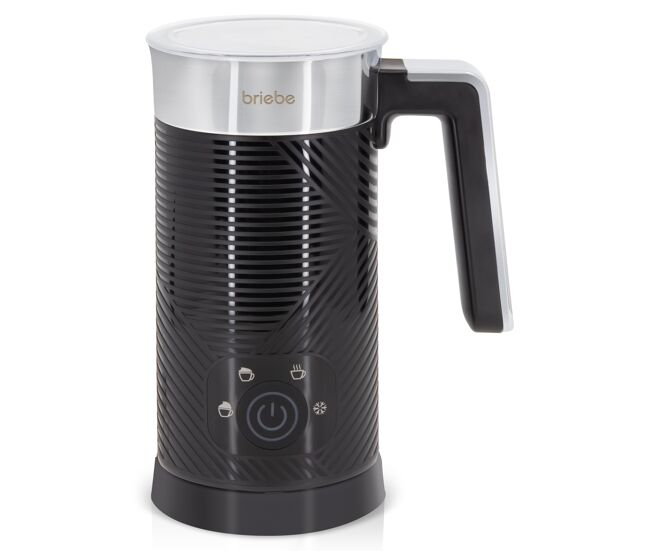 Briebe mf1172blk elegance espumador leche eléctrico calentador espuma fría/caliente 130ml leche caliente 300ml, 500, negro