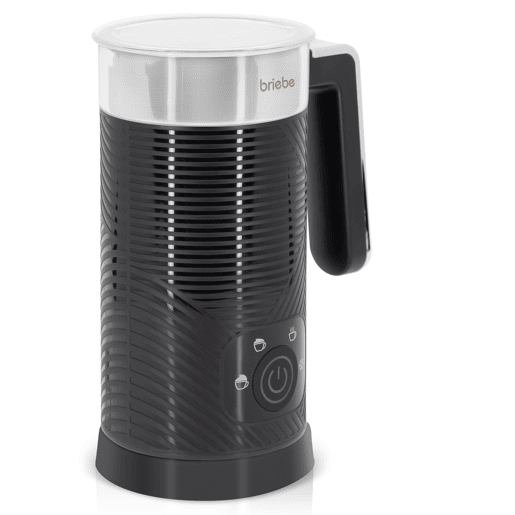 Briebe MF1172BLK Elegance Batedor de Leite Elétrico 4 em 1, Aquecedor, Espuma QuenteFrio 130ml, Leite Quente 300ml, 500, Preto