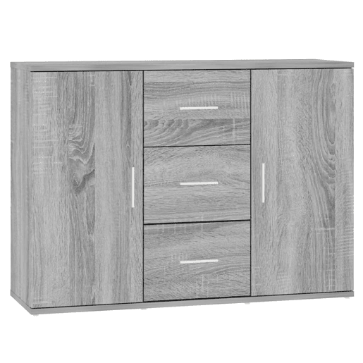 vidaXL Aparador 91x29,5x65 cm derivados de madeira cinzento sonoma
