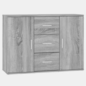 vidaXL Aparador 91x29,5x65 cm derivados de madeira cinzento sonoma