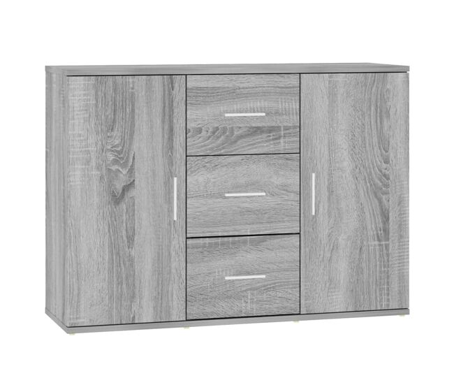Vidaxl aparador de madera contrachapada gris sonoma 91x29,5x65 cm