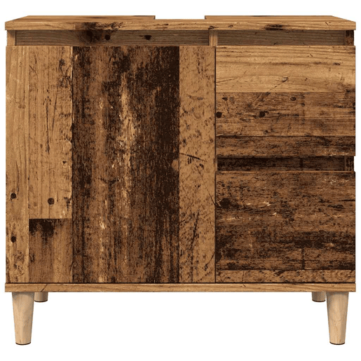 vidaXL Armário p lavatório 65x33x60cm derivados madeira madeira velha vidaXL Armário p lavatório 65x33x60cm derivados madeira madeira velha