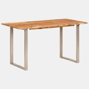 vidaXL Mesa de jantar 140x70x76 cm madeira de acácia maciça