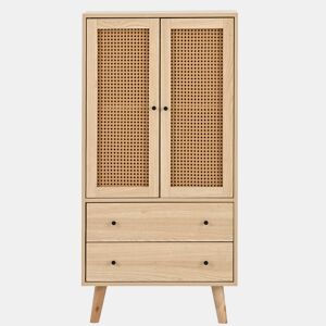 Aparador alto - com 2 portas e 2 gavetas - estilo rústico - Natural