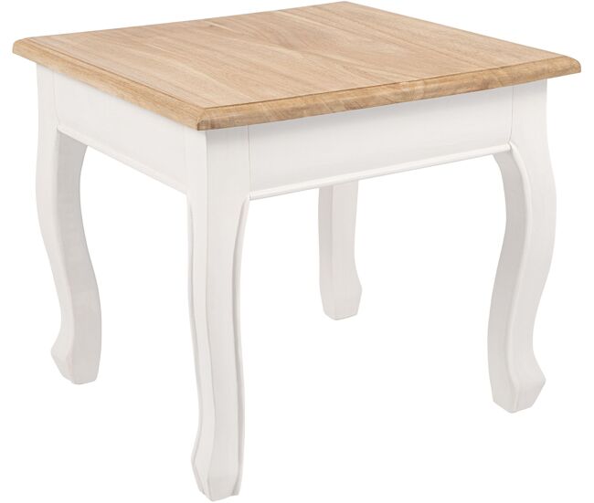 Mesa auxiliar Alma Madera Natural/blanco 50X50X45 cm