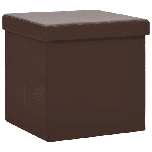 vidaXL Banco de arrumação dobrável PVC castanho