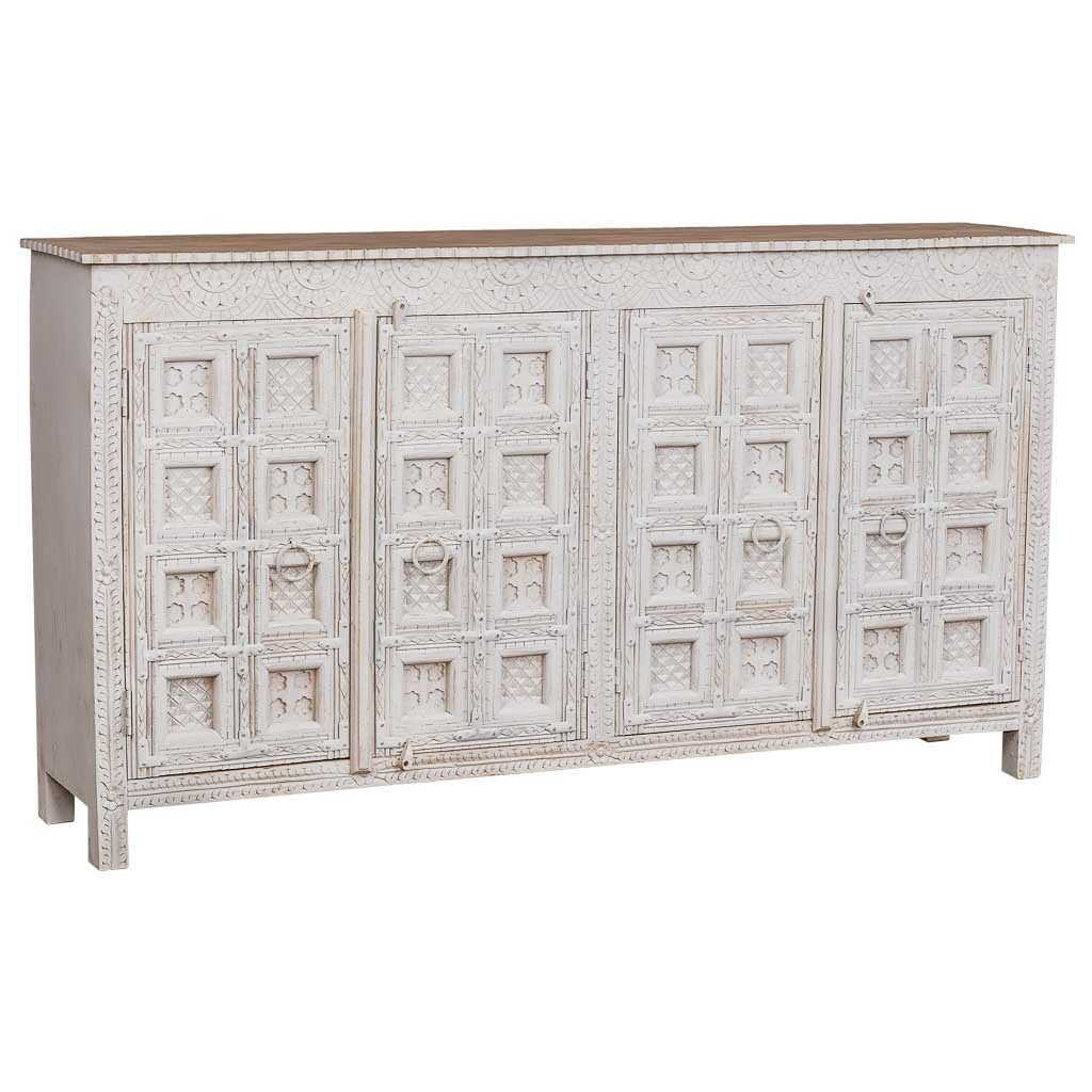 Aparador de madera blanco 186x40x102