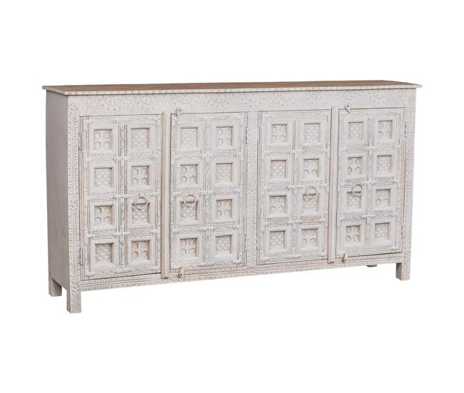 Aparador de madera blanco 186x40x102