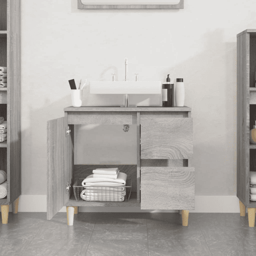 vidaXL Armário WC 65x33x60 cm derivados de madeira sonoma cinzento vidaXL Armário WC 65x33x60 cm derivados de madeira sonoma cinzento