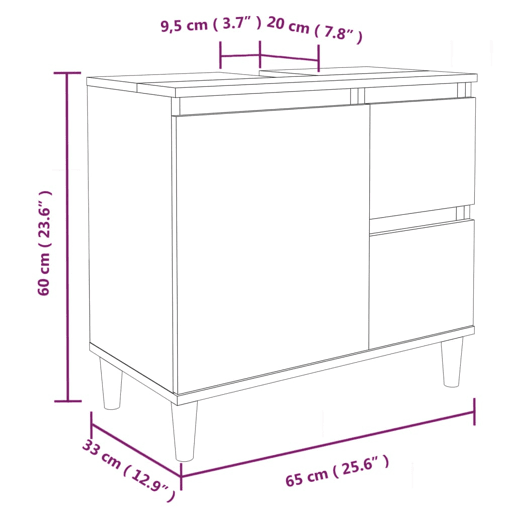 vidaXL Armário WC 65x33x60 cm derivados de madeira sonoma cinzento vidaXL Armário WC 65x33x60 cm derivados de madeira sonoma cinzento