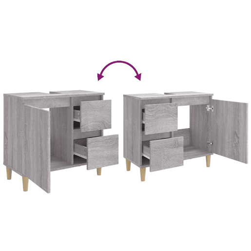 vidaXL Armário WC 65x33x60 cm derivados de madeira sonoma cinzento vidaXL Armário WC 65x33x60 cm derivados de madeira sonoma cinzento