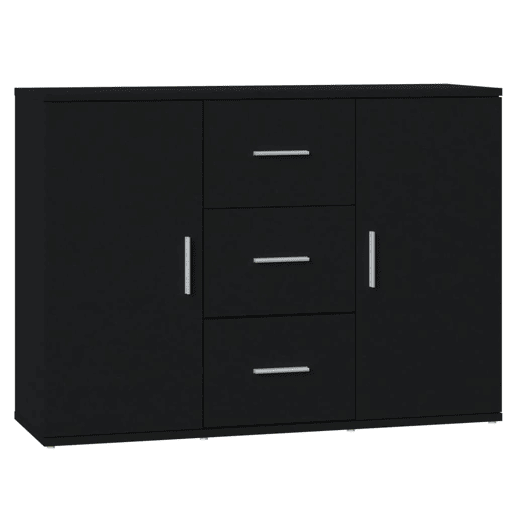 vidaXL Aparador 91x29,5x65 cm derivados de madeira preto