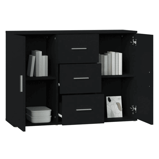 vidaXL Aparador 91x29,5x65 cm derivados de madeira preto