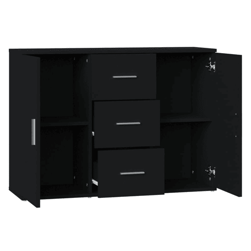 vidaXL Aparador 91x29,5x65 cm derivados de madeira preto