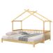 Cama extensible cabaña infantil de madera de pino Cama extensible cabaña infantil de madera de pino Natural