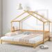 Cama extensible cabaña infantil de madera de pino Cama extensible cabaña infantil de madera de pino Natural