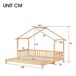 Cama extensible cabaña infantil de madera de pino Cama extensible cabaña infantil de madera de pino Natural
