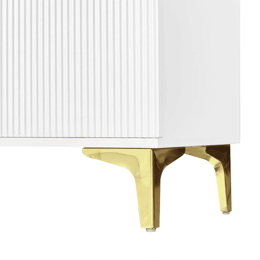 Aparador moderno - 2 portas com prateleiras reguláveis e 2 gavetas - Branco