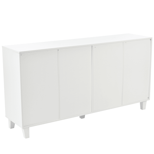 Aparador - 4 portas e prateleiras reguláveis - puxador em vidro - Branco