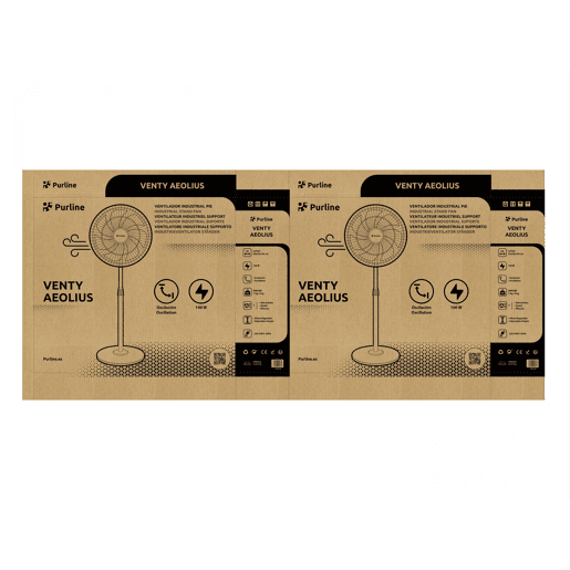 Ventilador de chão industrial 100W com 7 pás. 3 velocidades. 100W. Diâmetro das pás: 45cm. Corpo metálico. Altura regulável. Oscilação horizontal automática 90?