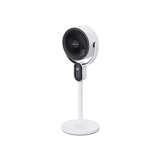 Ventilador digital de chão e de mesa Duas formas de utilização: como ventilador de chão ou de mesa. Controlo eletrónico. Painel tátil LED. 40W. 3 velocidades Direção do ar regulável. Oscilação horizontal automática.