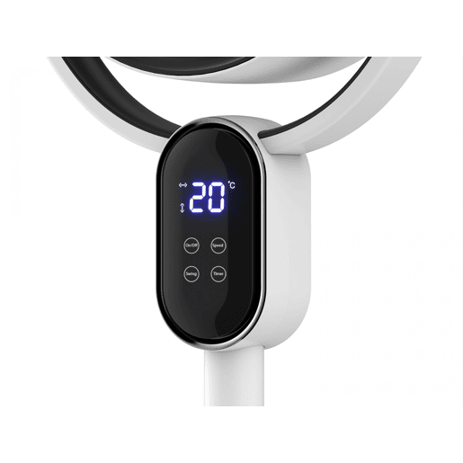 Ventilador digital de chão e de mesa Duas formas de utilização: como ventilador de chão ou de mesa. Controlo eletrónico. Painel tátil LED. 40W. 3 velocidades Direção do ar regulável. Oscilação horizontal automática.
