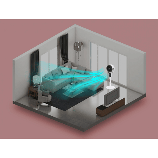 Ventilador digital de chão e de mesa Duas formas de utilização: como ventilador de chão ou de mesa. Controlo eletrónico. Painel tátil LED. 40W. 3 velocidades Direção do ar regulável. Oscilação horizontal automática.