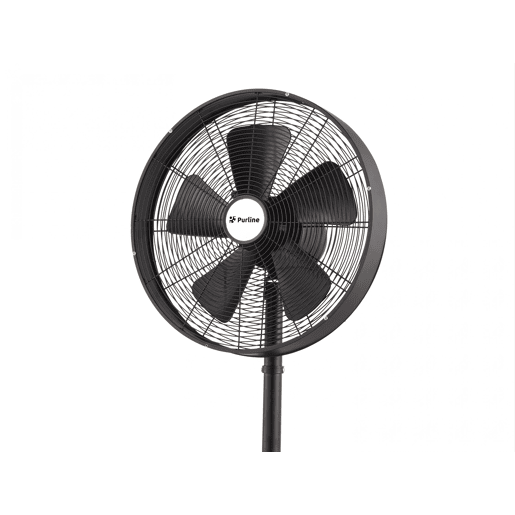 Ventoinha de tripé de design vintage exclusivo. Fabricado em metal, com acabamento em madeira. 50W. 3 velocidades. 5 pás. Altura regulável. Oscilação horizontal automática de 90? Ângulo de inclinação regulável.