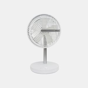Ventilador USB-C com oscilação automática de 40Âº e desenho feito de ABS branco.