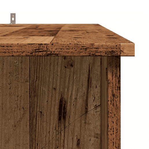 vidaXL Mesa de bar com prateleiras derivados de madeira madeira velha vidaXL Mesa de bar com prateleiras derivados de madeira madeira velha