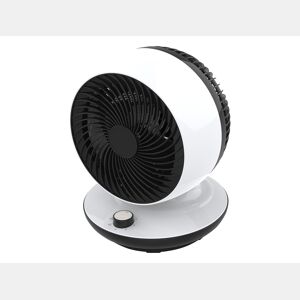 Ventilador de mesa, sem lâminas e com oscilação automática. Inclui painel electrónico com 3 velocidades, 3 modos e temporizador.