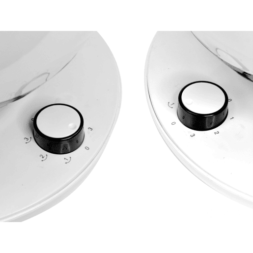 Ventilador de mesa, sem lâminas e com oscilação automática. Inclui painel electrónico com 3 velocidades, 3 modos e temporizador.