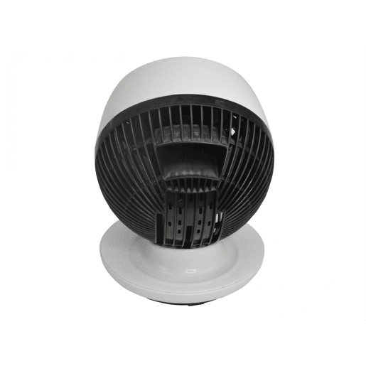 Ventilador de mesa, sem lâminas e com oscilação automática. Inclui painel electrónico com 3 velocidades, 3 modos e temporizador.