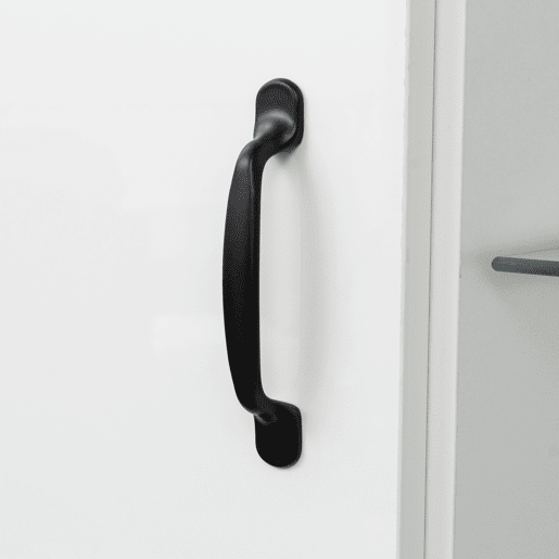 Armário expositor com 2 portas e 2 gavetas e LED - Altura 180cm - Branco
