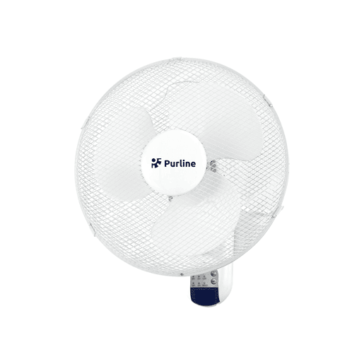 Ventilador de parede digital com controlo. Controlo eletrónico. 50W. 3 velocidades diferentes. Temporizador 7,5h. Oscilação horizontal automática. Controlo remoto.