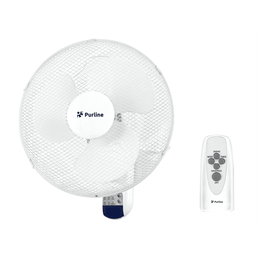 Ventilador de parede digital com controlo. Controlo eletrónico. 50W. 3 velocidades diferentes. Temporizador 7,5h. Oscilação horizontal automática. Controlo remoto.