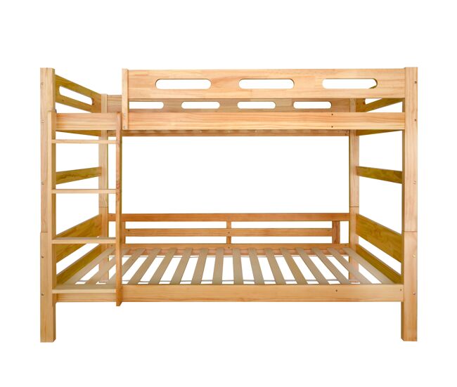 Litera 90x200cm de pino macizo - divisible en 2 camas individuales - natural