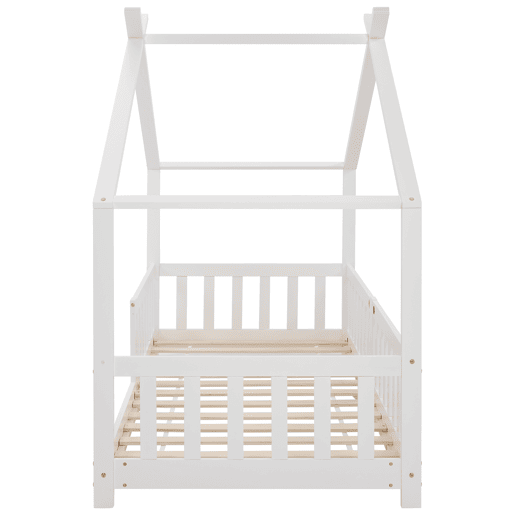 Cama de criança,cama-casa de madeira maciça 90x200cm,branco