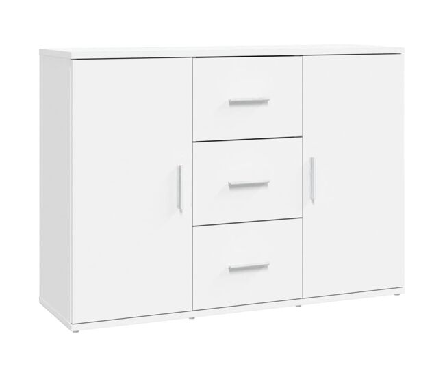 Vidaxl aparador de madera contrachapada blanca 91x29,5x65 cm