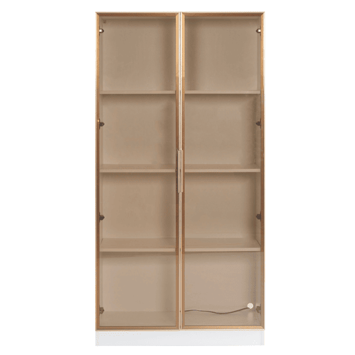 Vitrina moderna com luzes LED em 16 cores - A. 160 cm - 2 portas com prateleiras extraíveis - Transparente Vitrina moderna com luzes LED em 16 cores - A. 160 cm - 2 portas com prateleiras extraíveis - Transparente