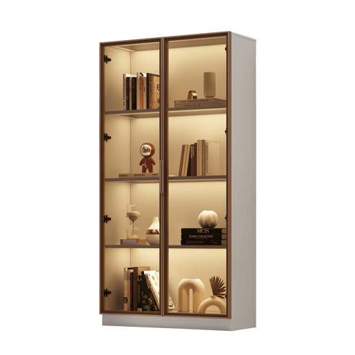 Vitrina moderna com luzes LED em 16 cores - A. 160 cm - 2 portas com prateleiras extraíveis - Transparente Vitrina moderna com luzes LED em 16 cores - A. 160 cm - 2 portas com prateleiras extraíveis - Transparente