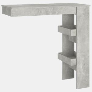vidaXL Mesa bar parede 102x45x103,5cm derivados madeira cinza cimento