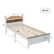 Cama individual de madera de pino y mdf Cama individual de madera de pino y mdf Blanco
