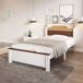 Cama individual de madera de pino y mdf Cama individual de madera de pino y mdf Blanco