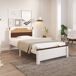 Cama individual de madera de pino y mdf Cama individual de madera de pino y mdf Blanco