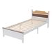 Cama individual de madera de pino y mdf Cama individual de madera de pino y mdf Blanco