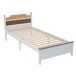 Cama individual de madera de pino y mdf Cama individual de madera de pino y mdf Blanco