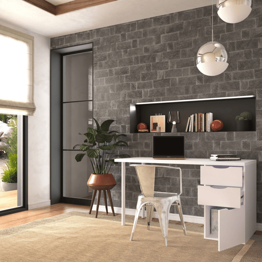 Mesa de escrita Luma Artik White (Branco mate) 138 x 74 x 60 cm